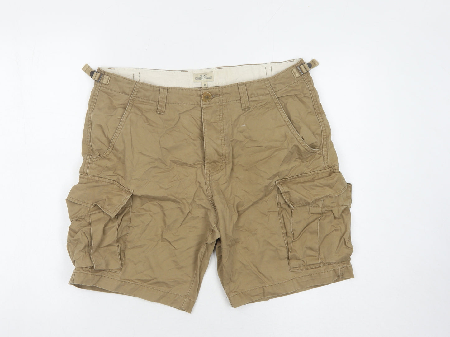 Next Men's Beige Cargo Shorts, Size 32, Casual Style