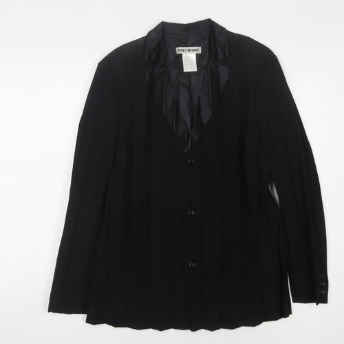 Issey Miyake Women's Black Blazer, Size L, Classic