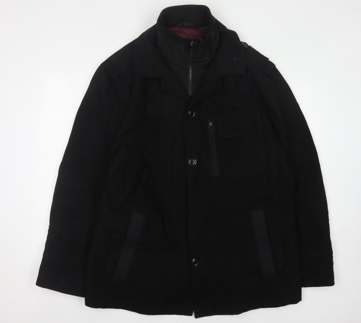 Marks and Spencer Men's Black XL 44" Trench Coat