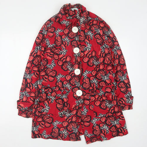 Aphorism Women's Red Butterfly Coat Size 12
