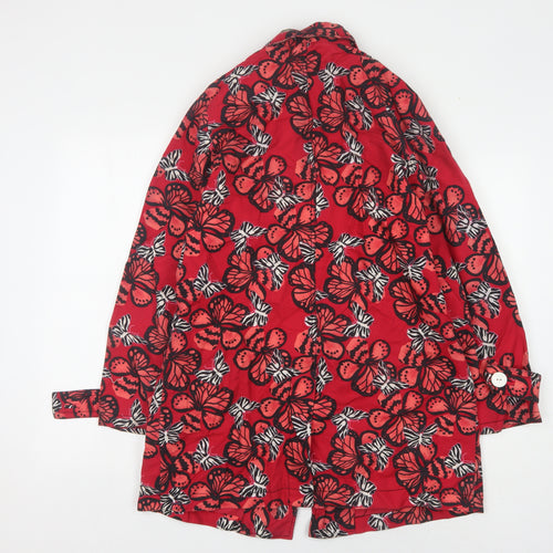 Aphorism Women's Red Butterfly Coat Size 12