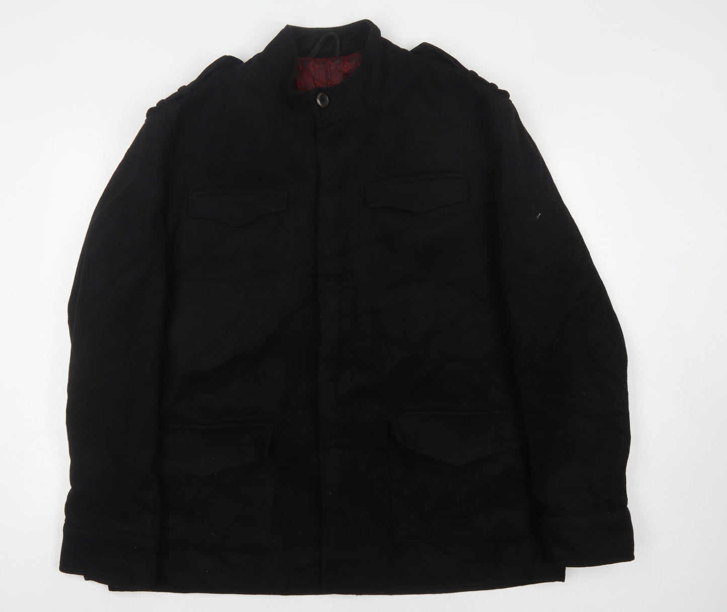 Next Men's Black Wool Military Jacket 2XL