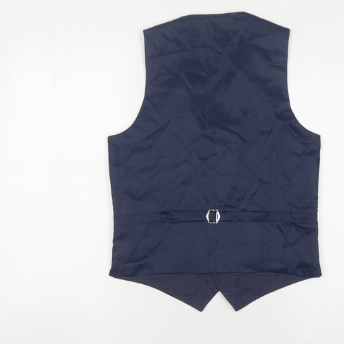 Marks and Spencer Men's Blue Check Waistcoat Size 36R