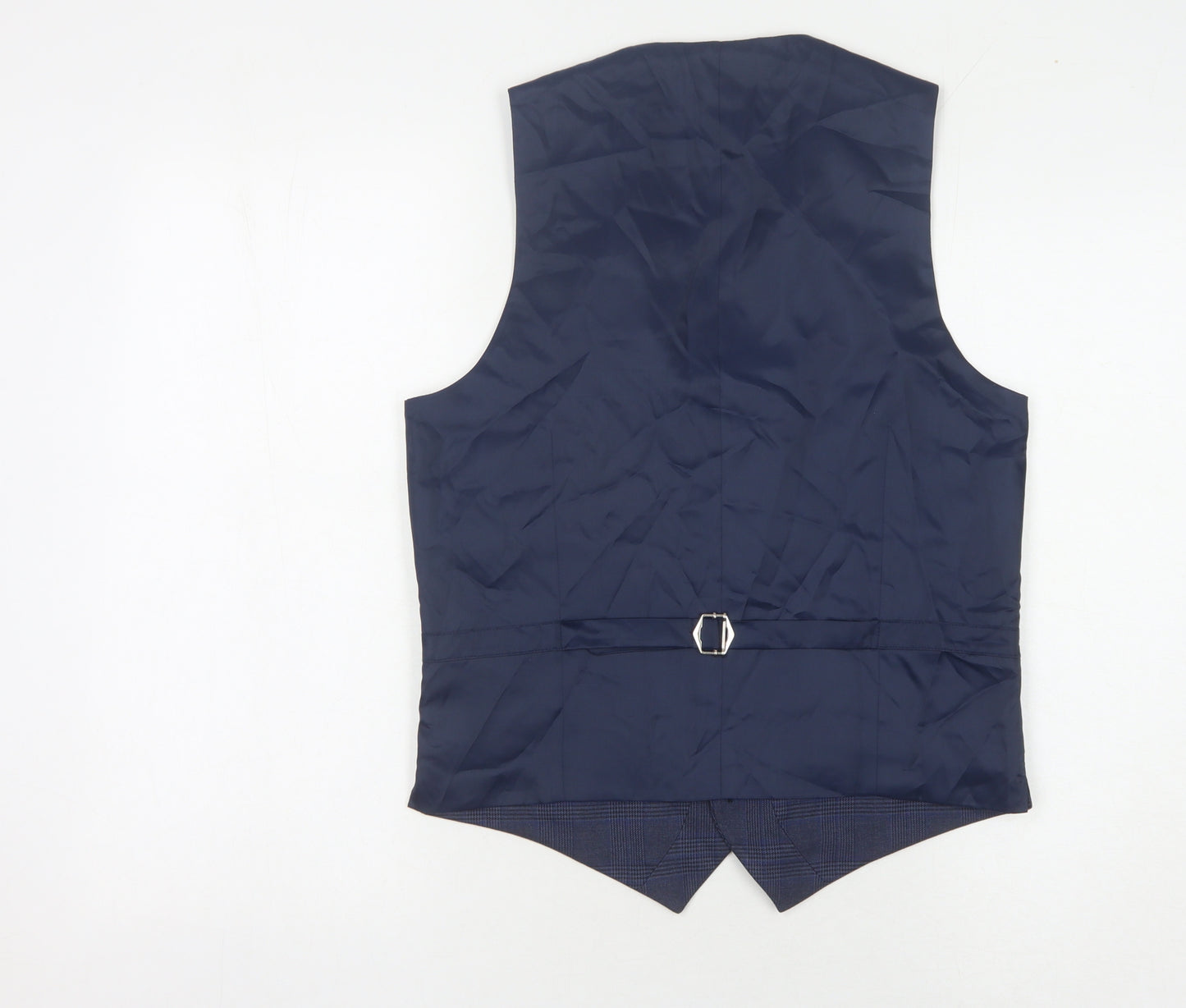 Marks and Spencer Men's Blue Check Waistcoat Size 36R