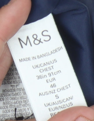 Marks and Spencer Men's Blue Check Waistcoat Size 36R