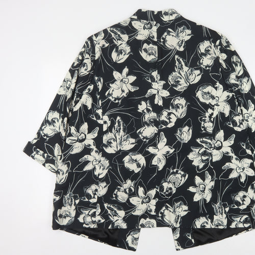 Marks and Spencer Women's Black Floral Blazer Size 26