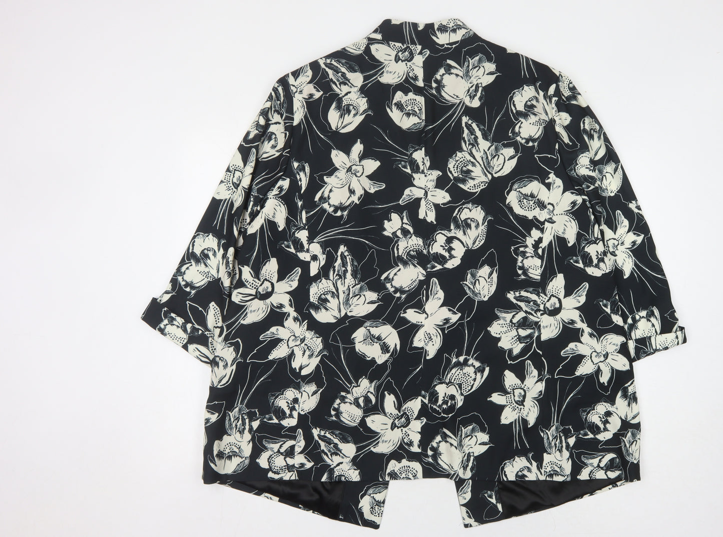 Marks and Spencer Women's Black Floral Blazer Size 26