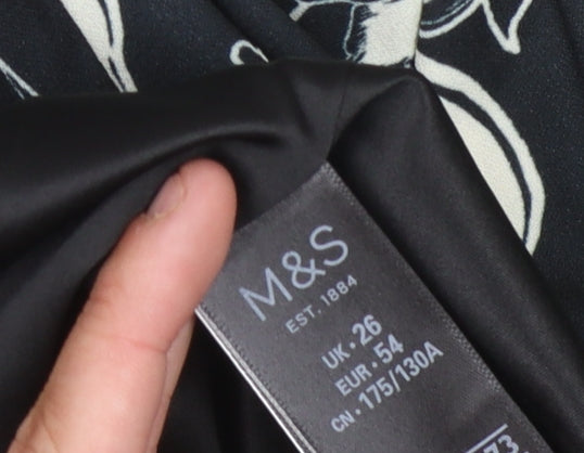 Marks and Spencer Women's Black Floral Blazer Size 26