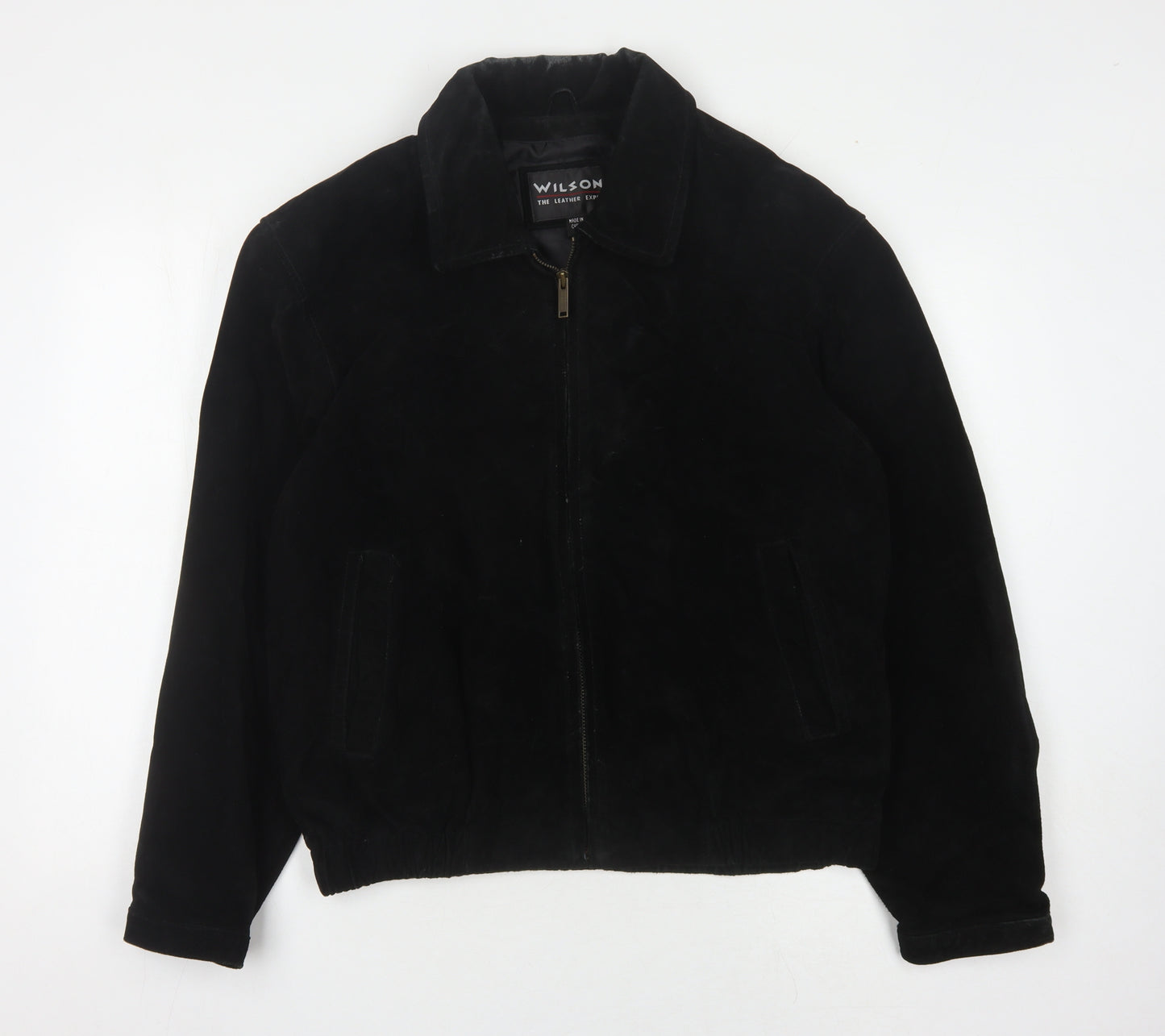 Wilsons Men's Black Leather Bomber Jacket Size M