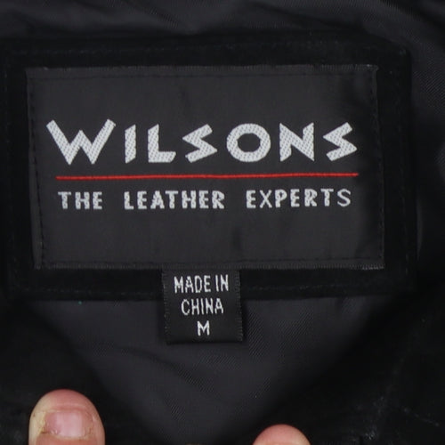 Wilsons Men's Black Leather Bomber Jacket Size M