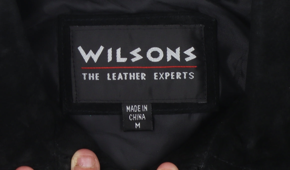 Wilsons Men's Black Leather Bomber Jacket Size M