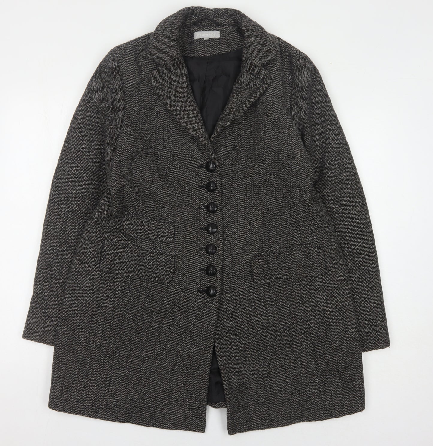 Red Herring Women's Grey Wool Tweed Suit Jacket 14