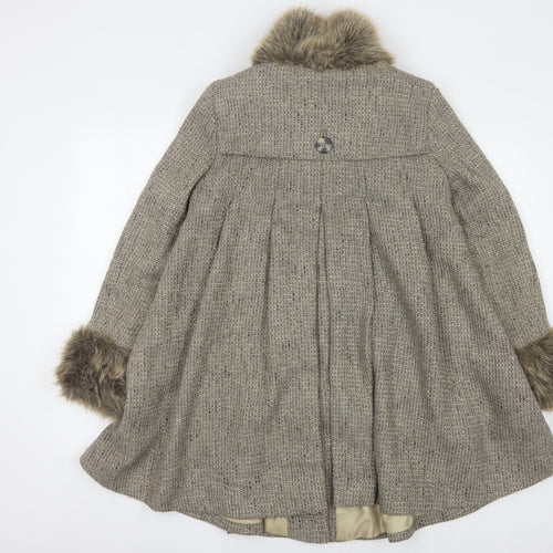 Topshop Women's Grey Mid-Length Overcoat, Size 8