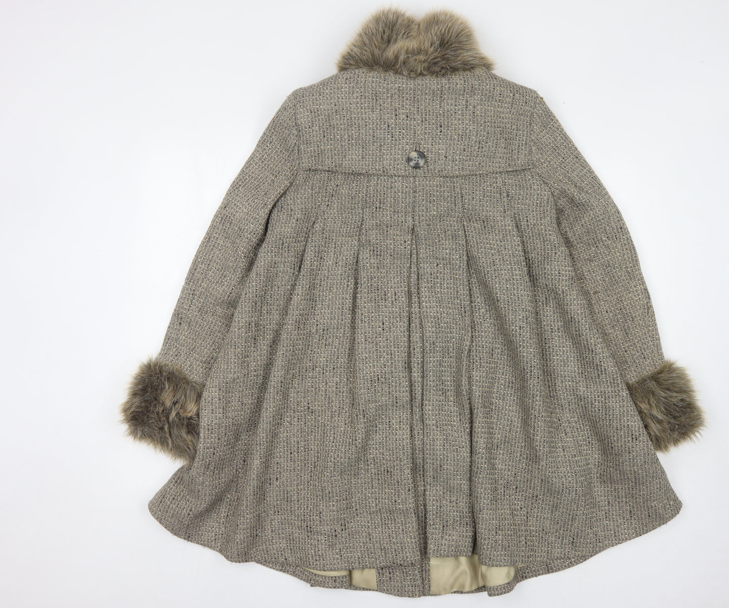 Topshop Women's Grey Mid-Length Overcoat, Size 8