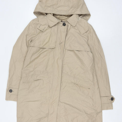 Basler Women's Beige Hooded Rain Coat Size 10