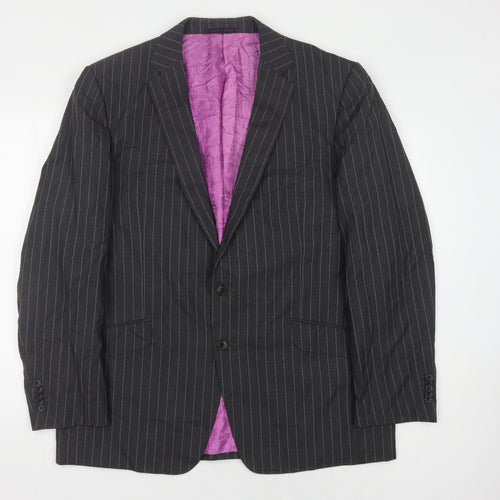 Duchamp Men's Grey Striped Blazer 46 Regular Fit