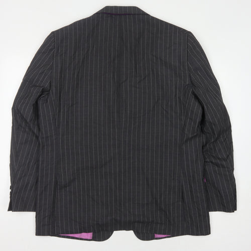 Duchamp Men's Grey Striped Blazer 46 Regular Fit