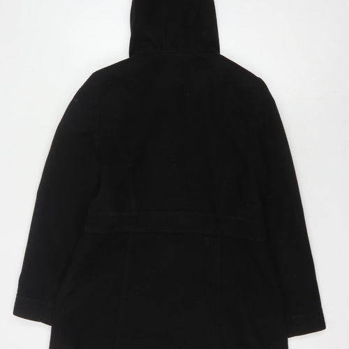 BHS Women's Black Mid-Length Hooded Coat Size 12
