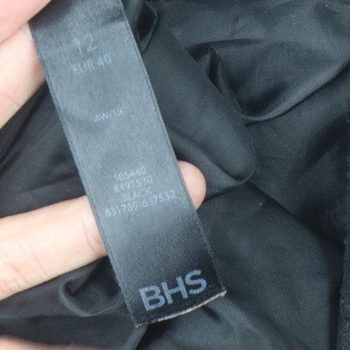 BHS Women's Black Mid-Length Hooded Coat Size 12