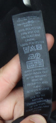 BHS Women's Black Mid-Length Hooded Coat Size 12