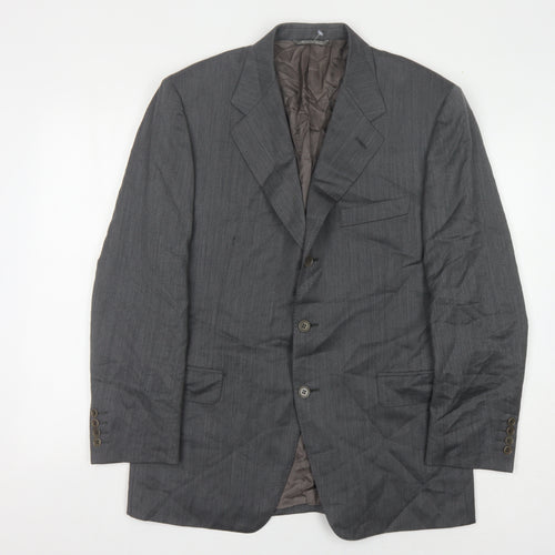 Canali Men's Grey Wool Suit Jacket Size UK 40