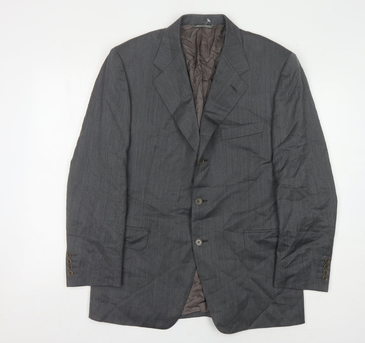 Canali Men's Grey Wool Suit Jacket Size UK 40