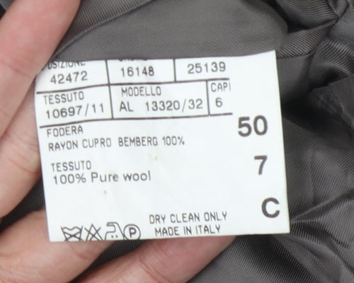 Canali Men's Grey Wool Suit Jacket Size UK 40