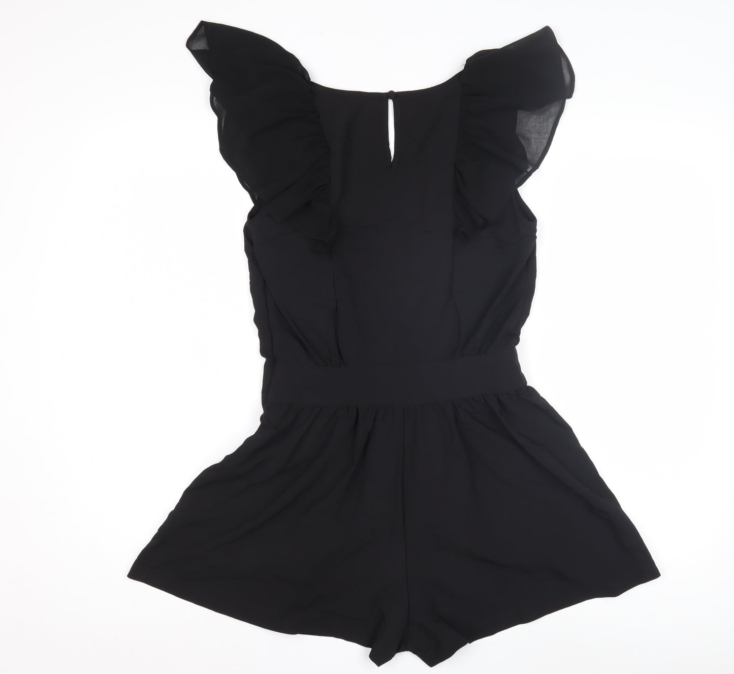 Miss Selfridge Black Women's Ruffle Playsuit Size 10