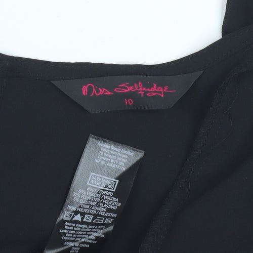 Miss Selfridge Black Women's Ruffle Playsuit Size 10