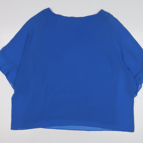 Wallis Women's Blue Dolman Sleeve Top L