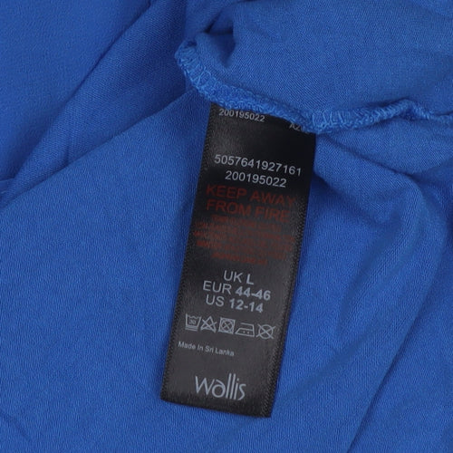 Wallis Women's Blue Dolman Sleeve Top L