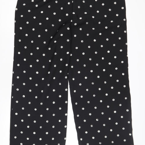 Marks and Spencer Women's Black Polka Dot Trousers - Size 16