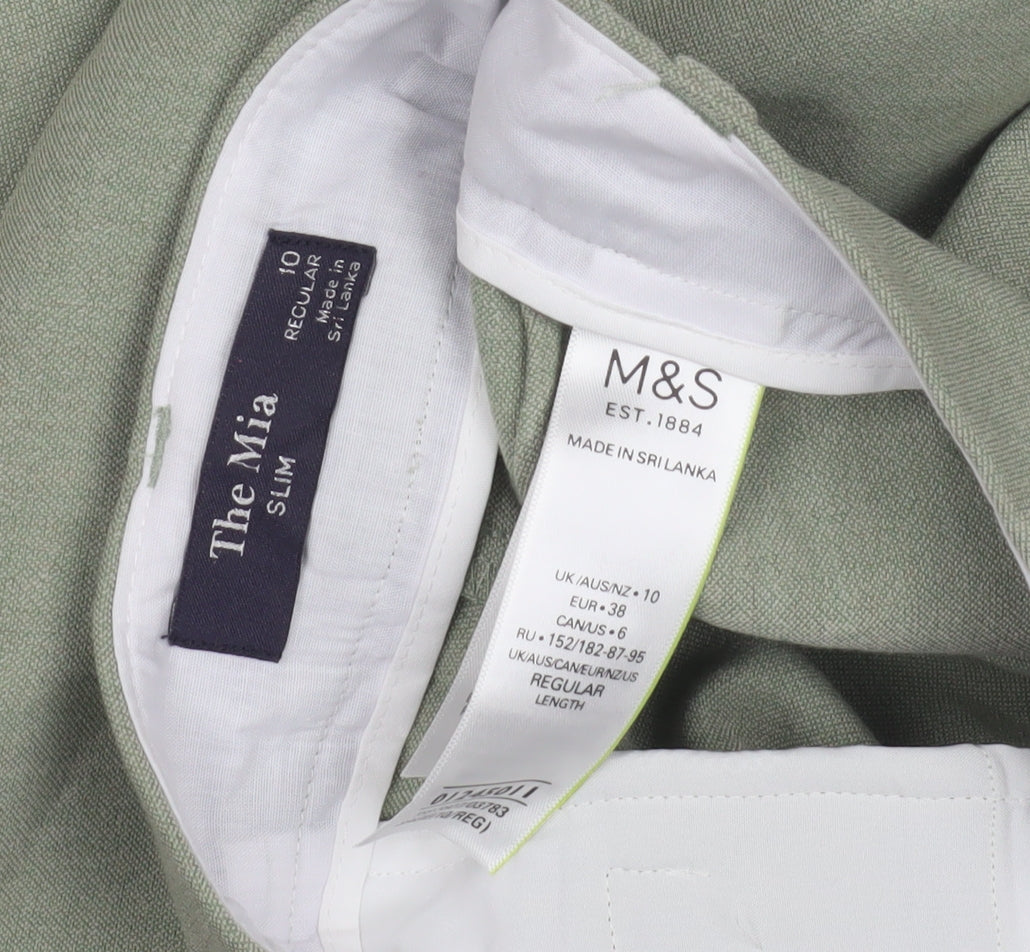 Marks and Spencer Women's Slim Green Ankle Trousers
