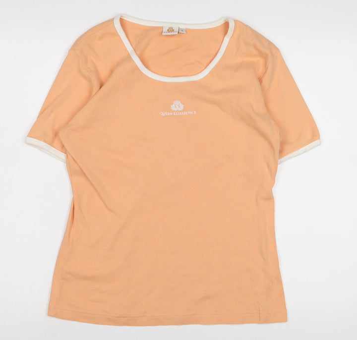 Cunard Women's Orange Short Sleeve T-Shirt, Size L