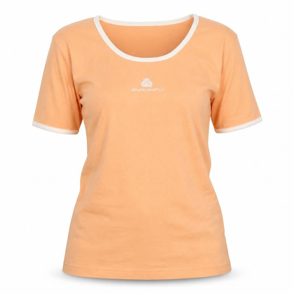Cunard Women's Orange Short Sleeve T-Shirt, Size L