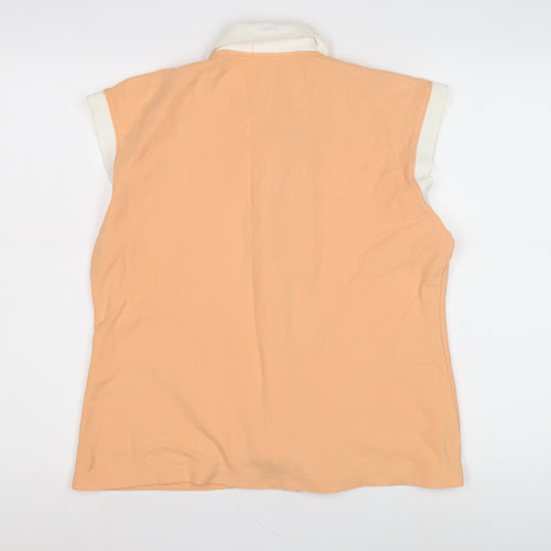 Cunard Women's XL Orange Sleeveless Button-Up Top