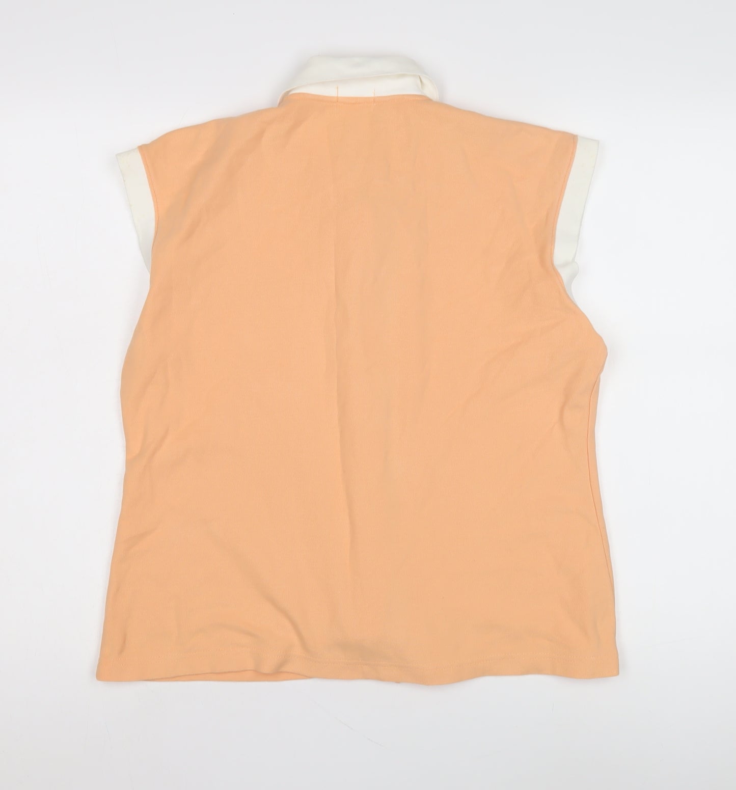 Cunard Women's XL Orange Sleeveless Button-Up Top