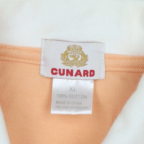 Cunard Women's XL Orange Sleeveless Button-Up Top