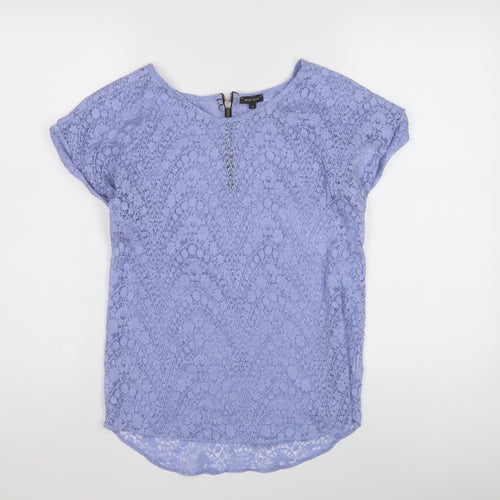 River Island Women's Purple Lace Top, Size 10