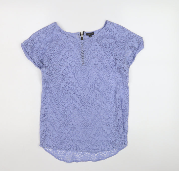River Island Women's Purple Lace Top, Size 10