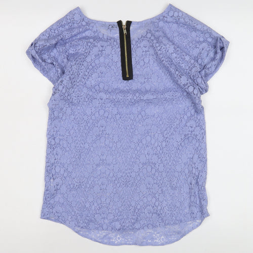 River Island Women's Purple Lace Top, Size 10