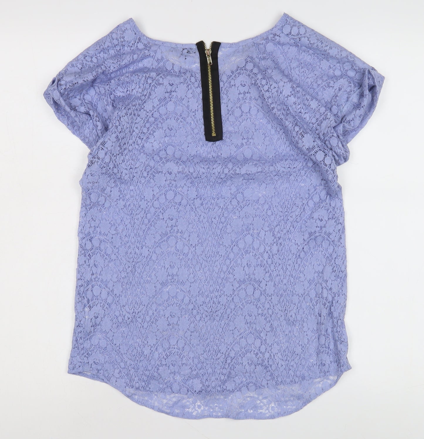 River Island Women's Purple Lace Top, Size 10