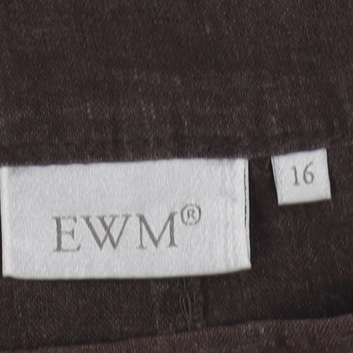 EWM Women's Brown Linen A-Line Skirt Size 16