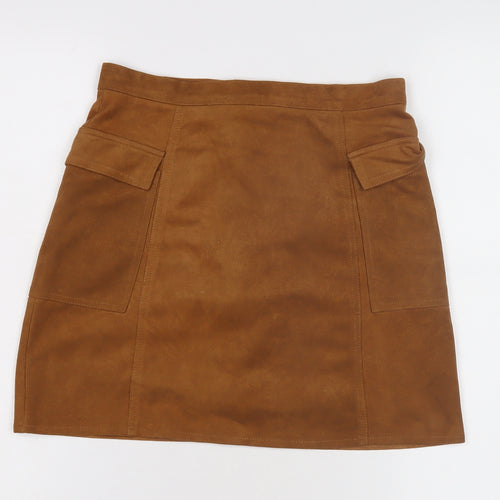 Diffuse Women's Brown Suede Cargo Skirt