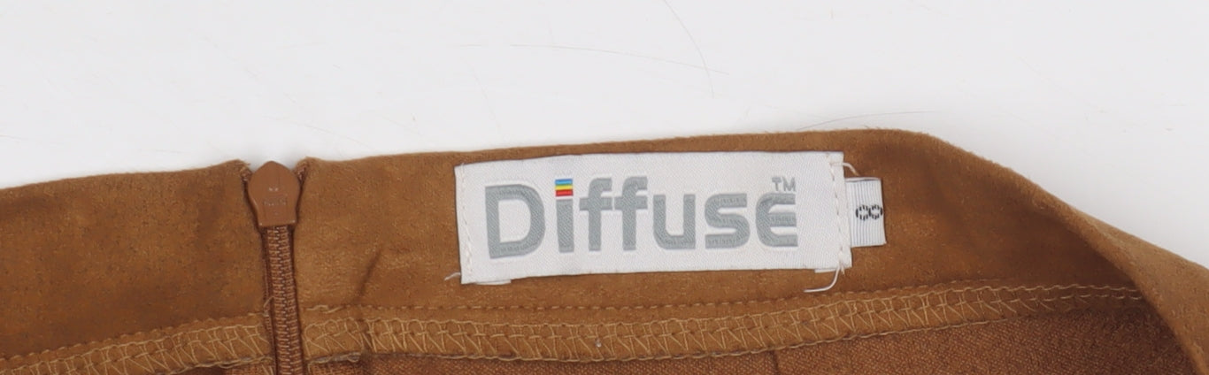 Diffuse Women's Brown Suede Cargo Skirt