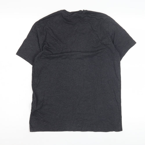 Champion Men's Black Logo T-Shirt, Small, Crew Neck