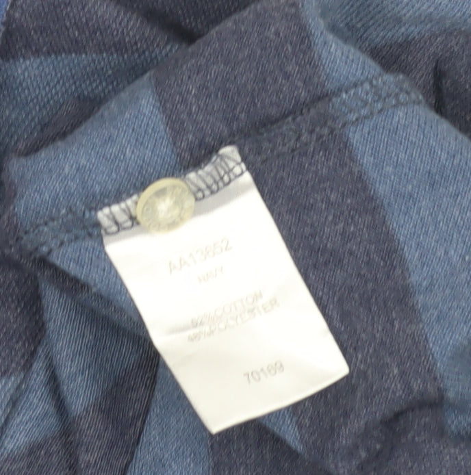 Cotton Traders Men's Blue Striped Polo Shirt M