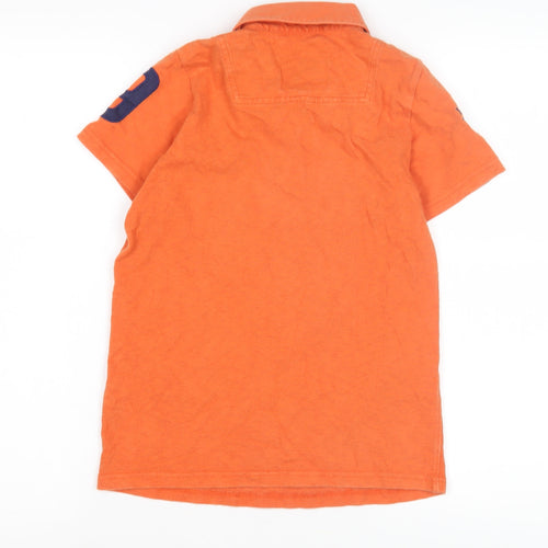 Joules Boys Orange Polo Shirt M Classic Rugby Style