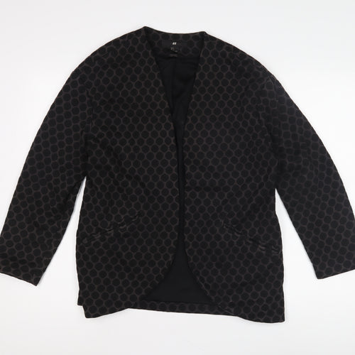 H&M Women’s Black Geometric Blazer, Size S, Casual