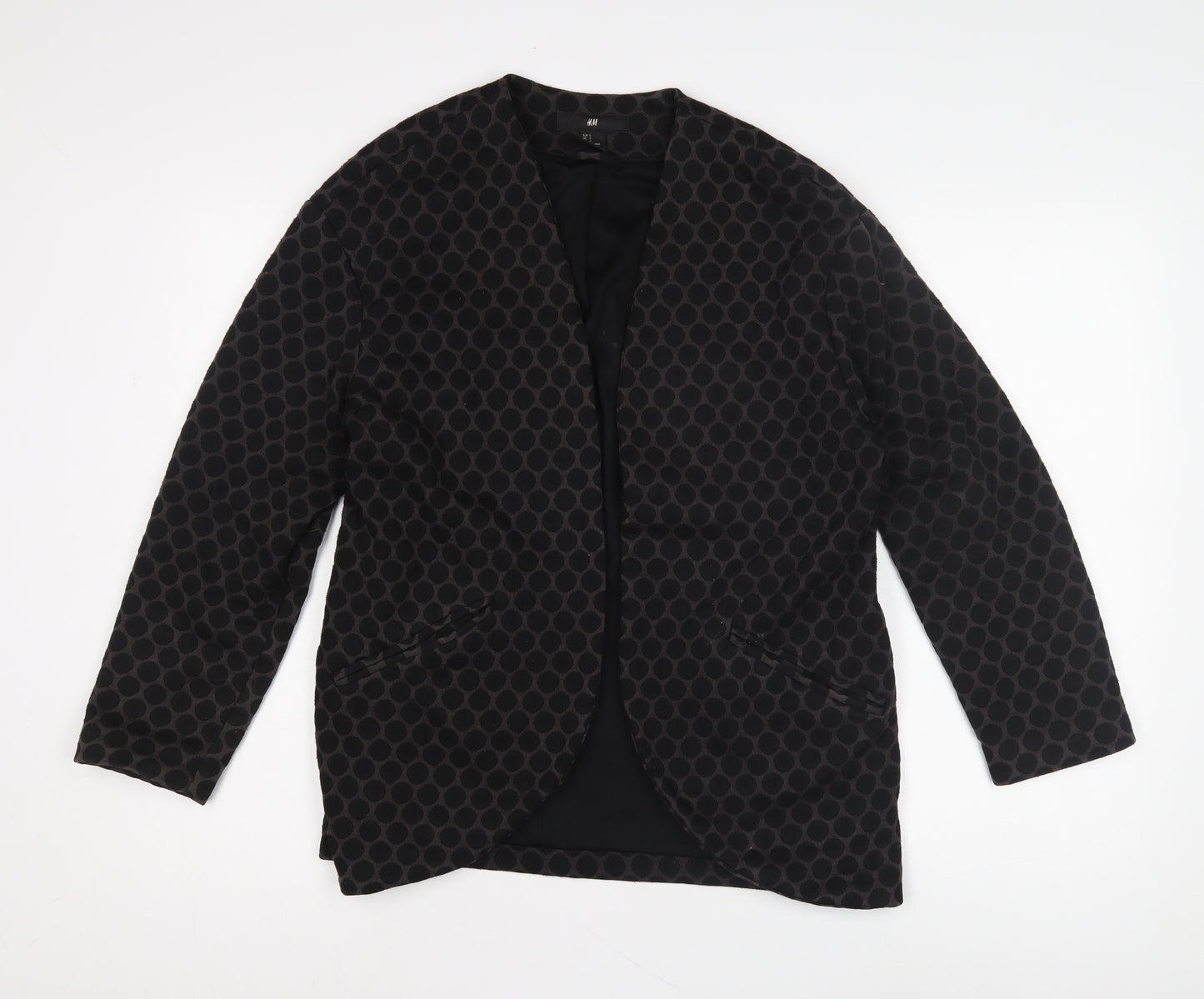 H&M Women’s Black Geometric Blazer, Size S, Casual